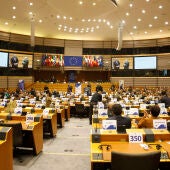 Vista general del interior del Parlamento Europeo, a 29 de noviembre de 2023, en Bruselas (Bélgica).