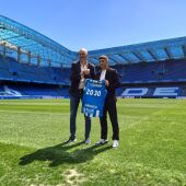 Fernando Soriano y Yeremay, tras anunciar la renovación hasta 2030