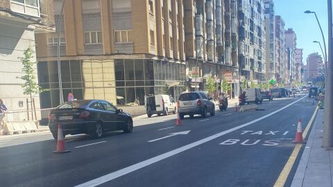 Obras en la avenida Pablo Iglesias de Gij&oacute;n