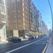 Obras en la avenida Pablo Iglesias de Gijón