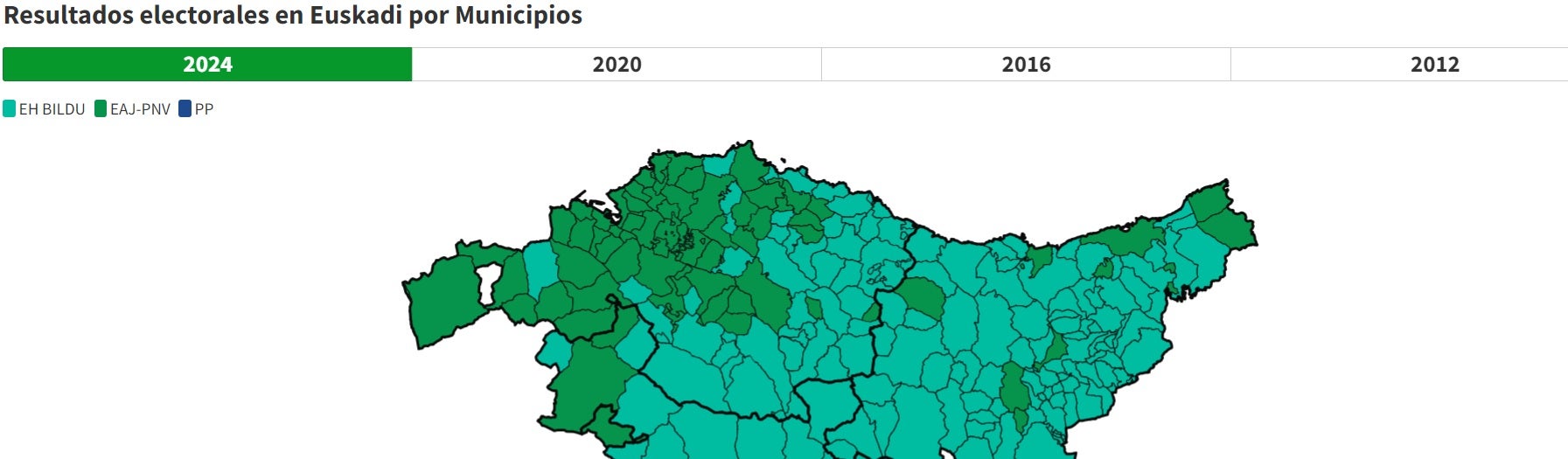 Comprueba los resultados por municipios de las elecciones del País Vasco en este mapa interactivo Comprueba los resultados por municipios de las elecciones del País Vasco en este mapa interactivo