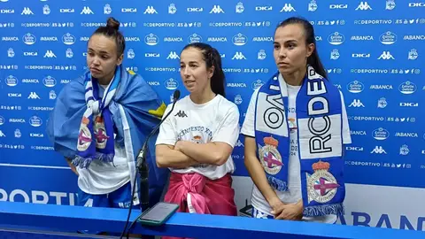 Henar, Cris Martínez y Raquel García Capitanas del Deportivo ABANCA.