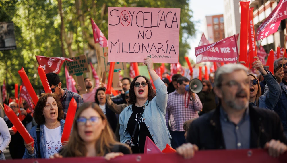 Una manifestación de personas celíacas en Madrid