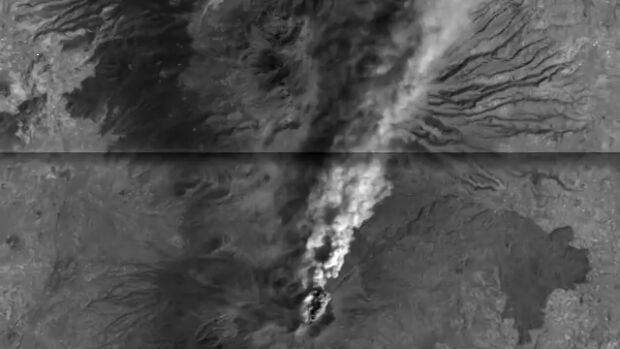 Vídeo captado por el DRAGO - 1  de la erupción del volcán Popocatepetl en Puebla, México