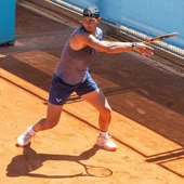 Rafa Nadal, durante su entrenamiento en la Caja Mágica. Rafa Nadal, durante su entrenamiento en la Caja Mágica.