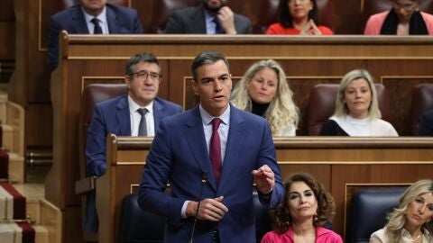 El presidente del Gobierno, Pedro Sánchez, en la sesión de control/ Jesús Hellín / Europa Press
