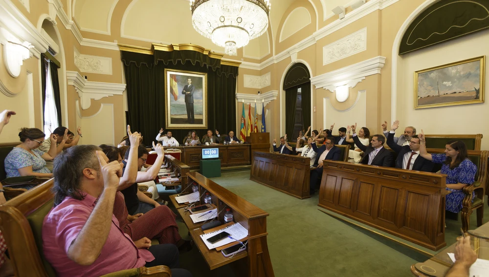 Imagen de archivo de un Pleno en el Ayuntamiento de Castellón Imagen de archivo de un Pleno en el Ayuntamiento de Castellón