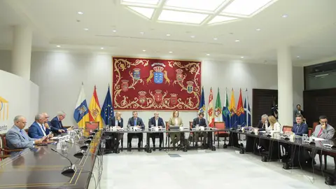 Reunión del Gobierno de Canarias con los portavoces de los grupos en el Parlamento de Canarias de cara a explicarles el acuerdo en torno de los menores migrantes Reunión del Gobierno de Canarias con los portavoces de los grupos en el Parlamento de Canarias de cara a explicarles el acuerdo en torno de los menores migrantes