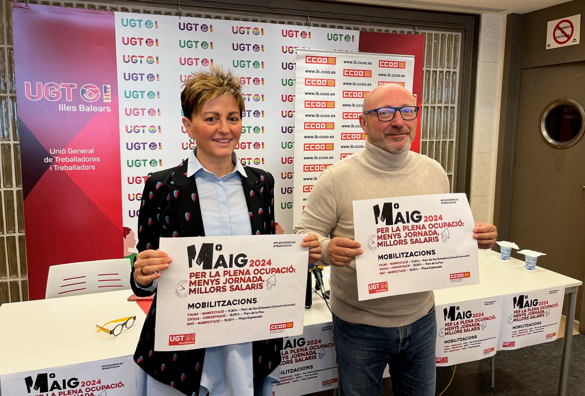 CCOO y UGT apremian a reducir jornadas laborales y aumentar salarios en Baleares CCOO y UGT apremian a reducir jornadas laborales y aumentar salarios en Baleares