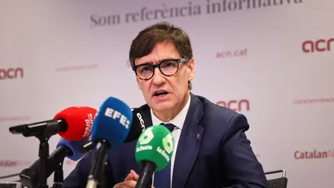 Salvador Illa, en una rueda de prensa organizada por la ACN. Salvador Illa, en una rueda de prensa organizada por la ACN.