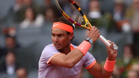 Rafa Nadal durante su partido ante Cachín Rafa Nadal durante su partido ante Cachín