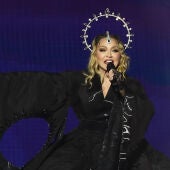Imagen de Madonna durante un momento de su histórico concierto en Río de Janeiro