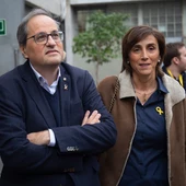 El presidente de la Generalitat, Quim Torrá, junto a su mujer, Carola Miró, en una imagen de archivo El presidente de la Generalitat, Quim Torrá, junto a su mujer, Carola Miró, en una imagen de archivo