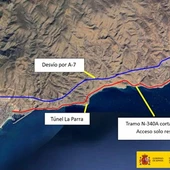 Afectaciones al tráfico en la N-340A por simulacro en el túnel de La Parra Afectaciones al tráfico en la N-340A por simulacro en el túnel de La Parra