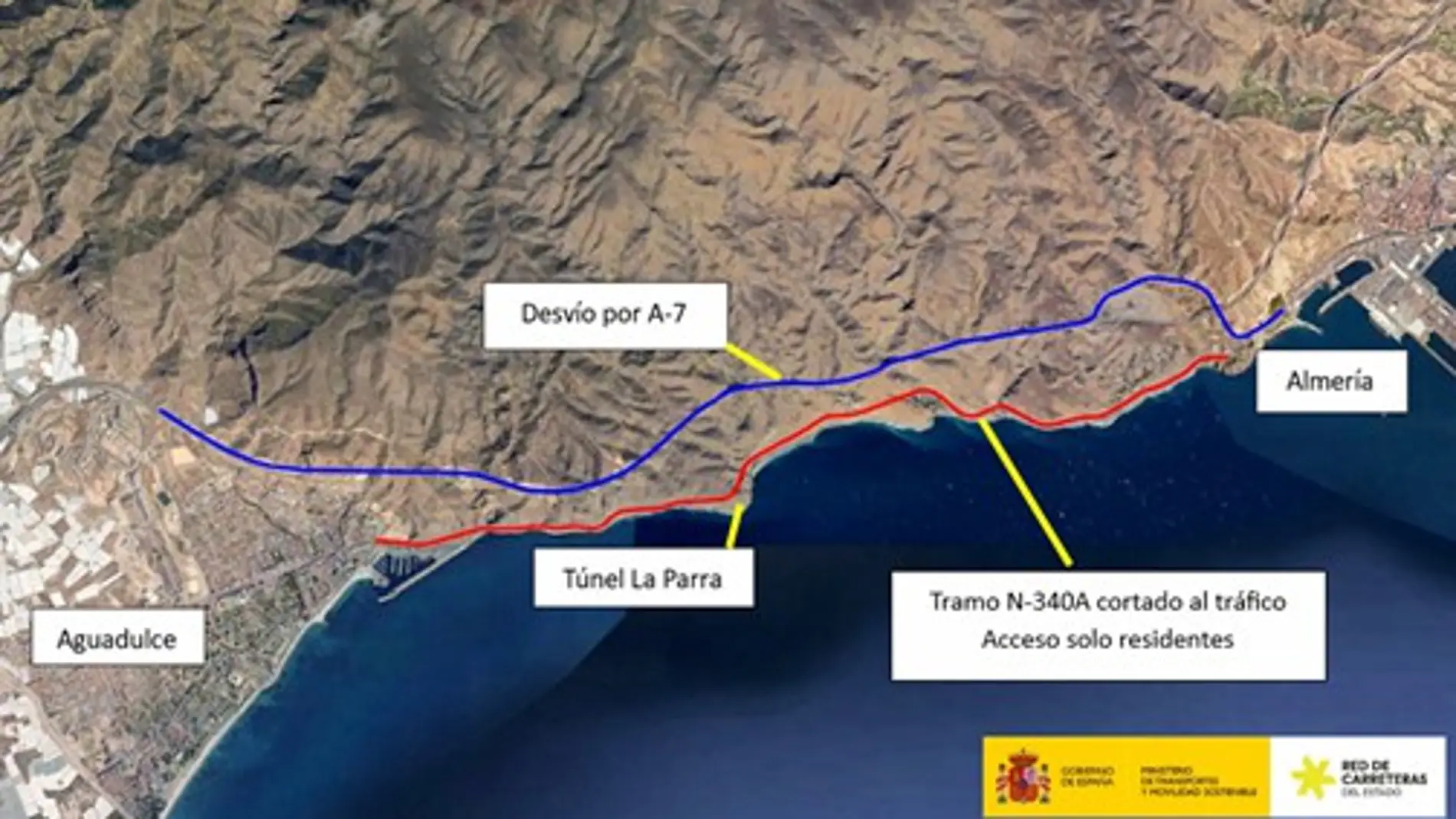Afectaciones al tráfico en la N-340A por simulacro en el túnel de La Parra