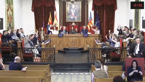 Votación en el pleno municipal extraordinario del Ayuntamiento de Elche. Votación en el pleno municipal extraordinario del Ayuntamiento de Elche.