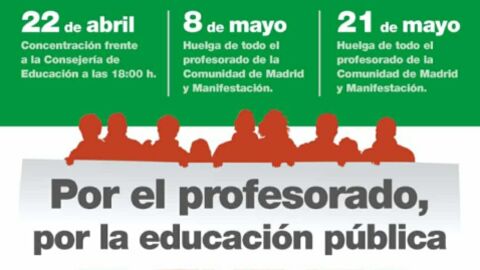 Cartel de las movilizaciones del profesorado de la Comunidad de Madrid