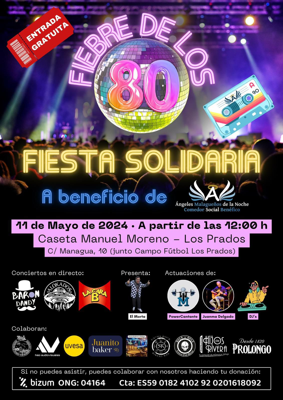 Los Ángeles Malagueños de la Noche nos trasladan a los 80 con una fiesta solidaria Los Ángeles Malagueños de la Noche nos trasladan a los 80 con una fiesta solidaria