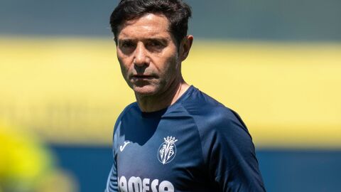 Marcelino durante un entrenamiento con el Villarreal 