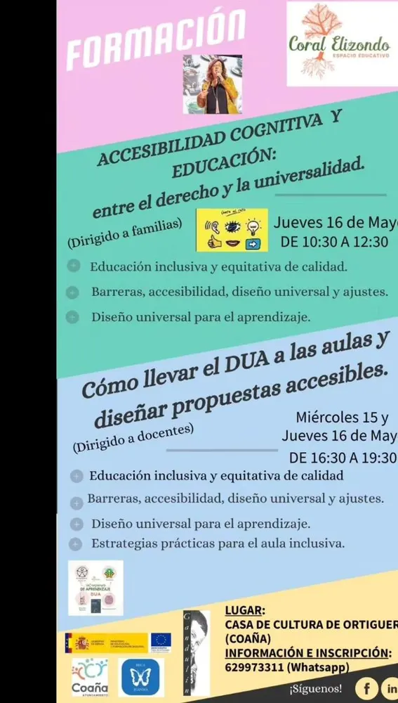 Coral Elizondo impartirá formación a casi 90 profesionales de la educación en Ortiguera, Coaña. Coral Elizondo impartirá formación a casi 90 profesionales de la educación en Ortiguera, Coaña.