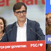 Salcador Illa, candidato del PSC, y Carles Puigdemont, candidato de Junts Salcador Illa, candidato del PSC, y Carles Puigdemont, candidato de Junts