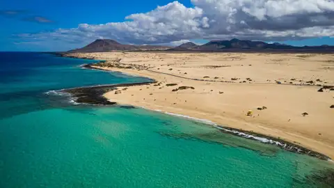 Imagen de las grandes playas de CorralejO Imagen de las grandes playas de CorralejO