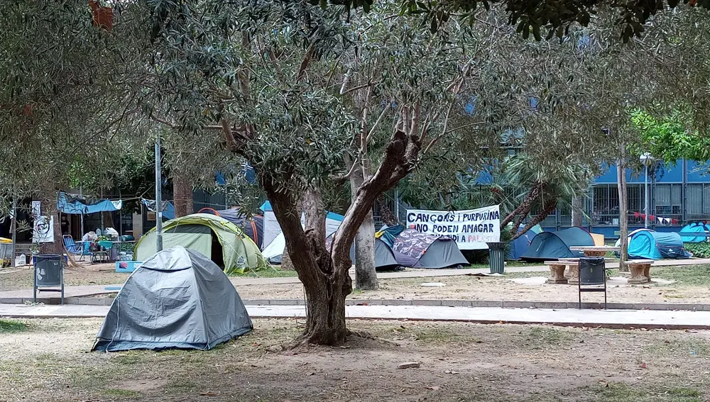 La acampada ha estado montada durante 19 días en el exterior de la Facultat de Filosofía La acampada ha estado montada durante 19 días en el exterior de la Facultat de Filosofía