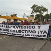 Inicio de la manifestación esta mañana en Navantia Inicio de la manifestación esta mañana en Navantia