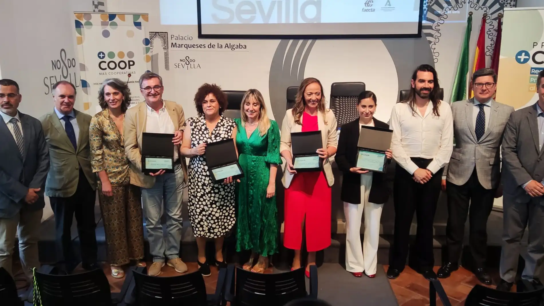 Las empresas Vórtice Alcores Formación, Mercadillo Solidario Org y COENCA reciben los I Premios +COOP de FAECTA Sevilla
