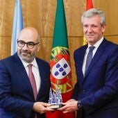 El ministro das Infraestructuras de Portugal, Miguel Pinto, y el presidente de la Xunta, Alfonso Rueda. Foto: Xunta