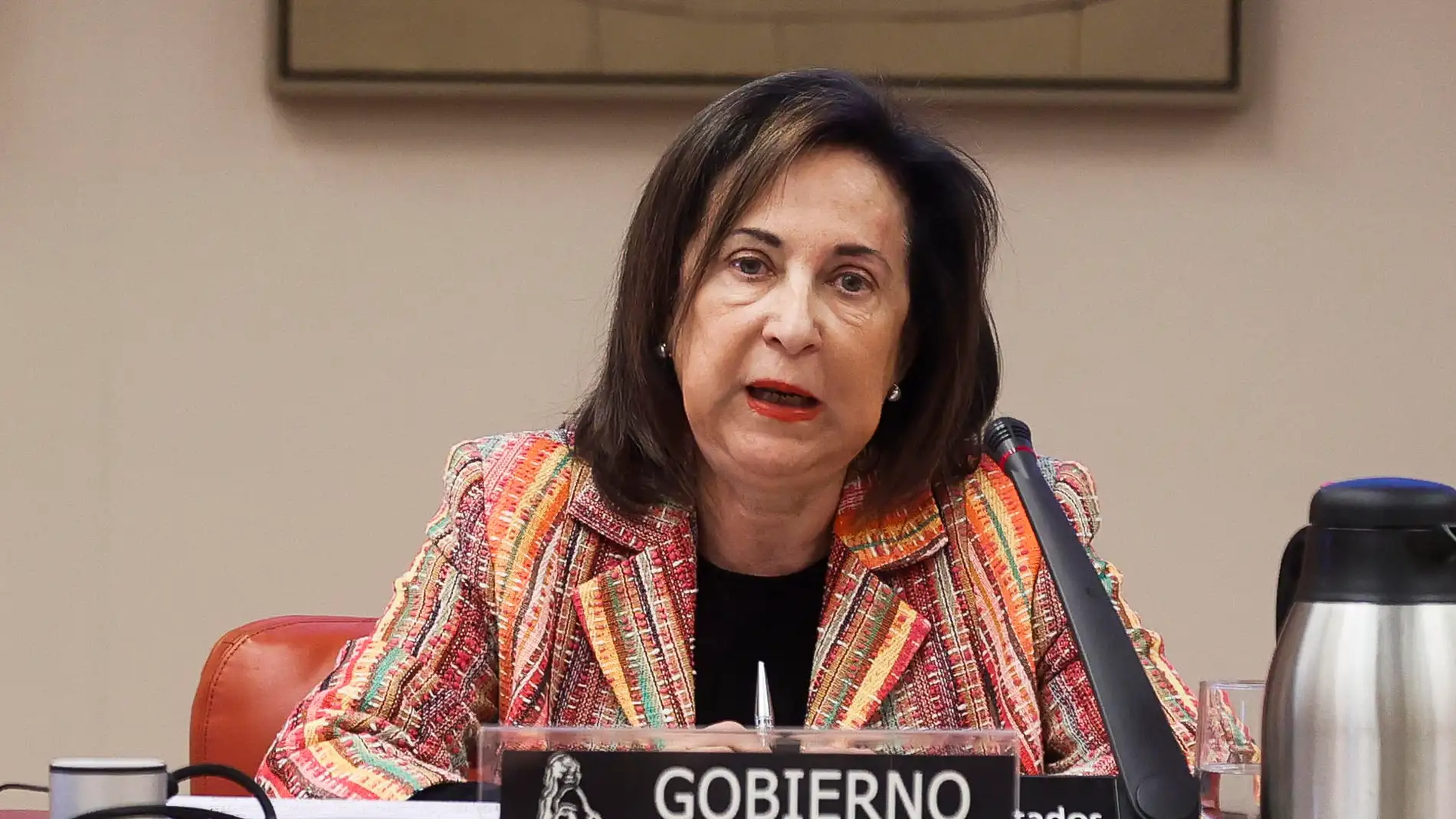 La ministra de Defensa, Margarita Robles, comparece en el Congreso.