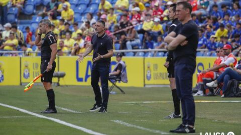 Pimienta en su &uacute;ltimo partido con Las Palmas