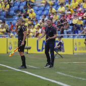 Pimienta en su último partido con Las Palmas