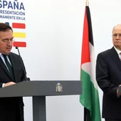 El primer ministre de l'Autoritat Palestina, Mohammad Mustafa, i el ministre d'Exteriors espanyol, José Manuel Albares El primer ministre de l'Autoritat Palestina, Mohammad Mustafa, i el ministre d'Exteriors espanyol, José Manuel Albares