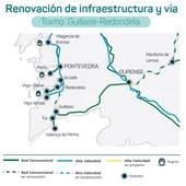 Plano trazado ferroviario provincia de Pontevedra Plano trazado ferroviario provincia de Pontevedra