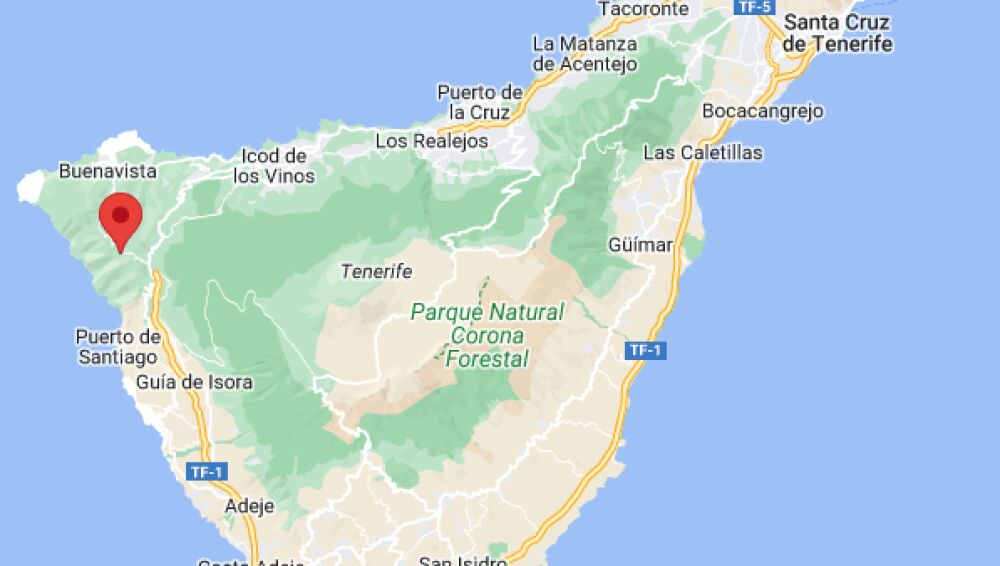 Situación del barranco de Masca en Tenerife