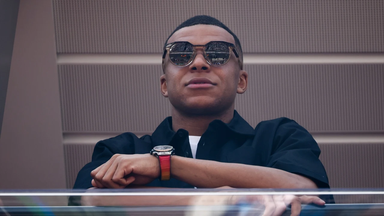 Kylian Mbappé durante un partido de Roland Garros