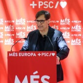 Salvador Illa, en una acte de campanya de les europees