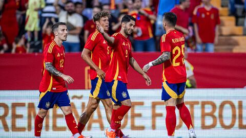 Ayoze P&eacute;rez despu&eacute;s de marcar en su debut con Espa&ntilde;a