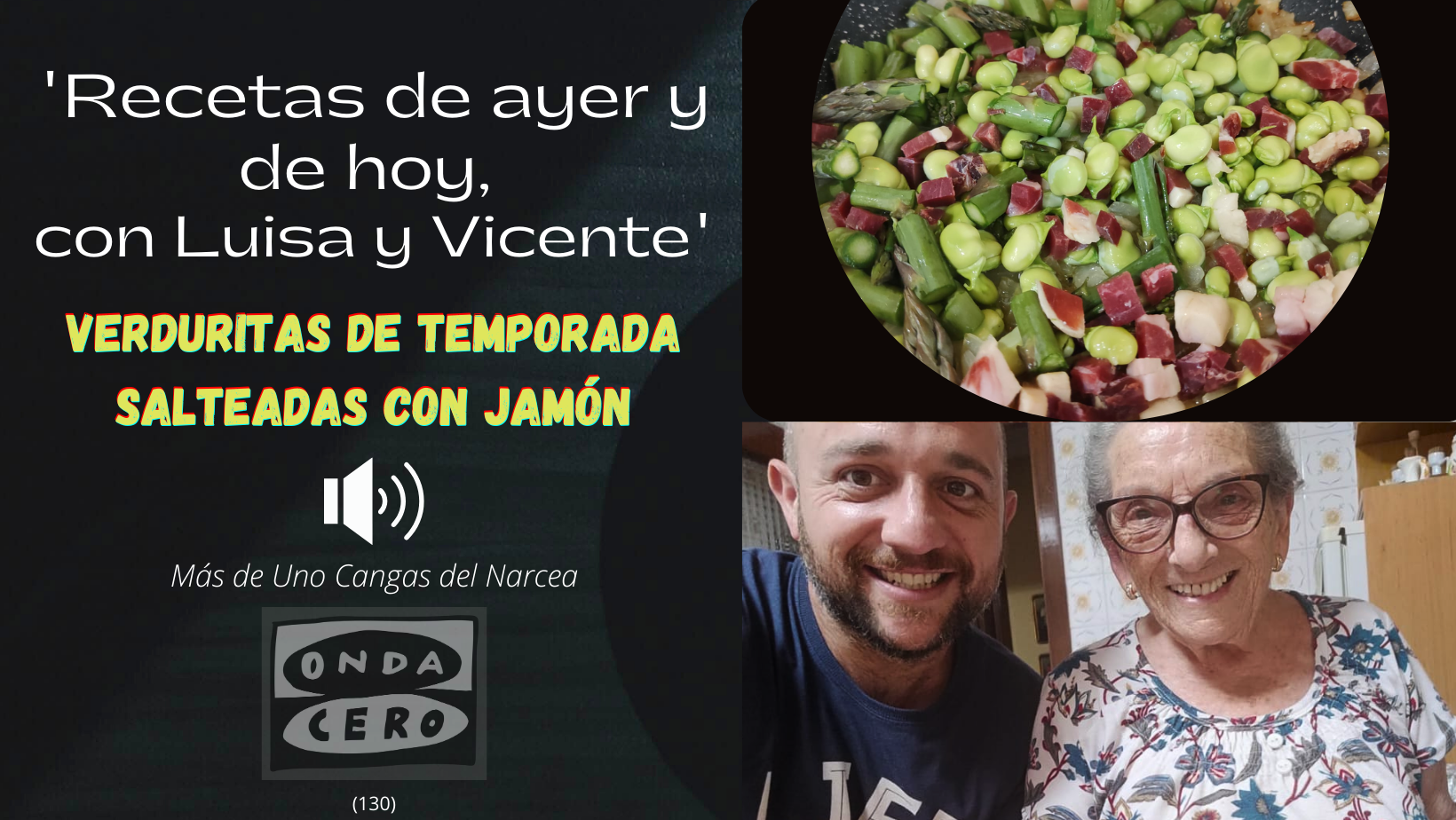 Verduritas de temporada salteadas con jamón Verduritas de temporada salteadas con jamón