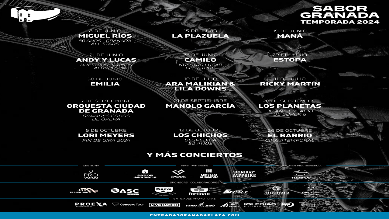 Miguel Ríos, Ricky Martin y Maná protagonizarán algunos de los conciertos que acogerá la Plaza de Toros en la temporada de espectáculos 2024 Miguel Ríos, Ricky Martin y Maná protagonizarán algunos de los conciertos que acogerá la Plaza de Toros en la temporada de espectáculos 2024