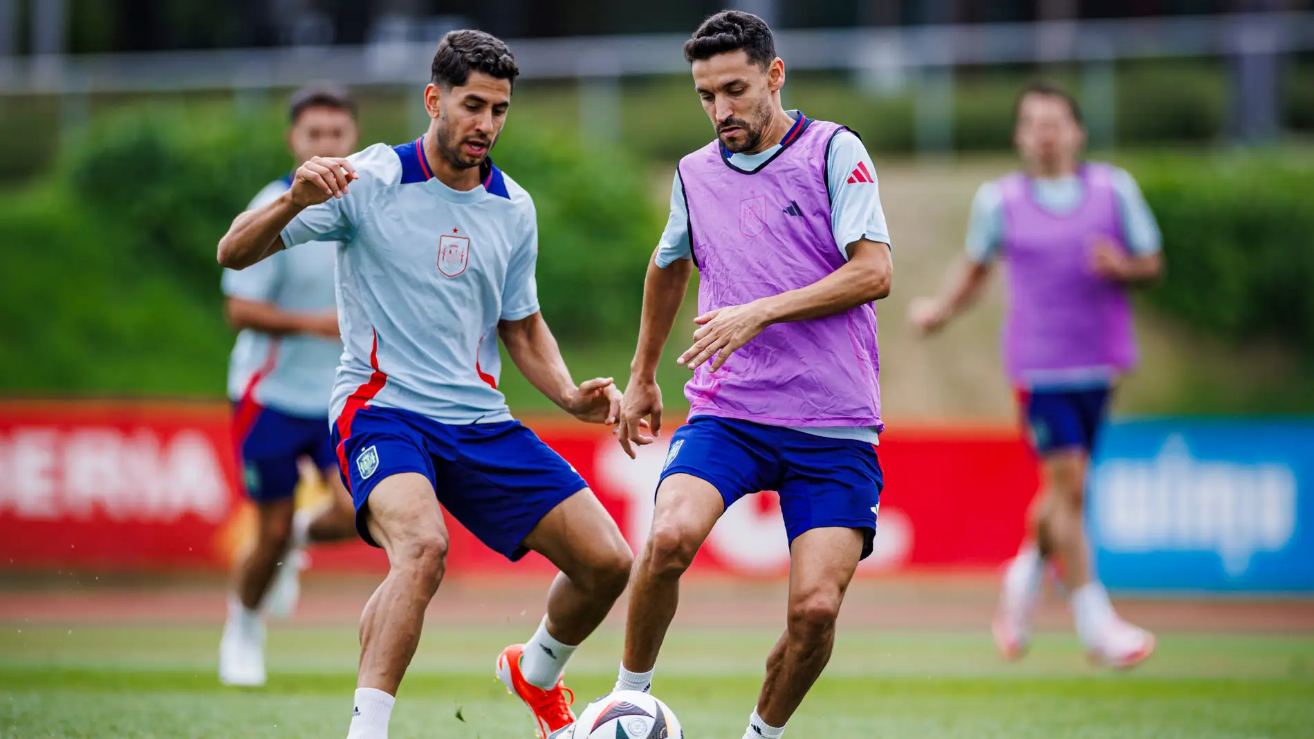 Ayoze Pérez en un entrenamiento con la selección española