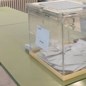 Una urna utilizada en las elecciones europeas
