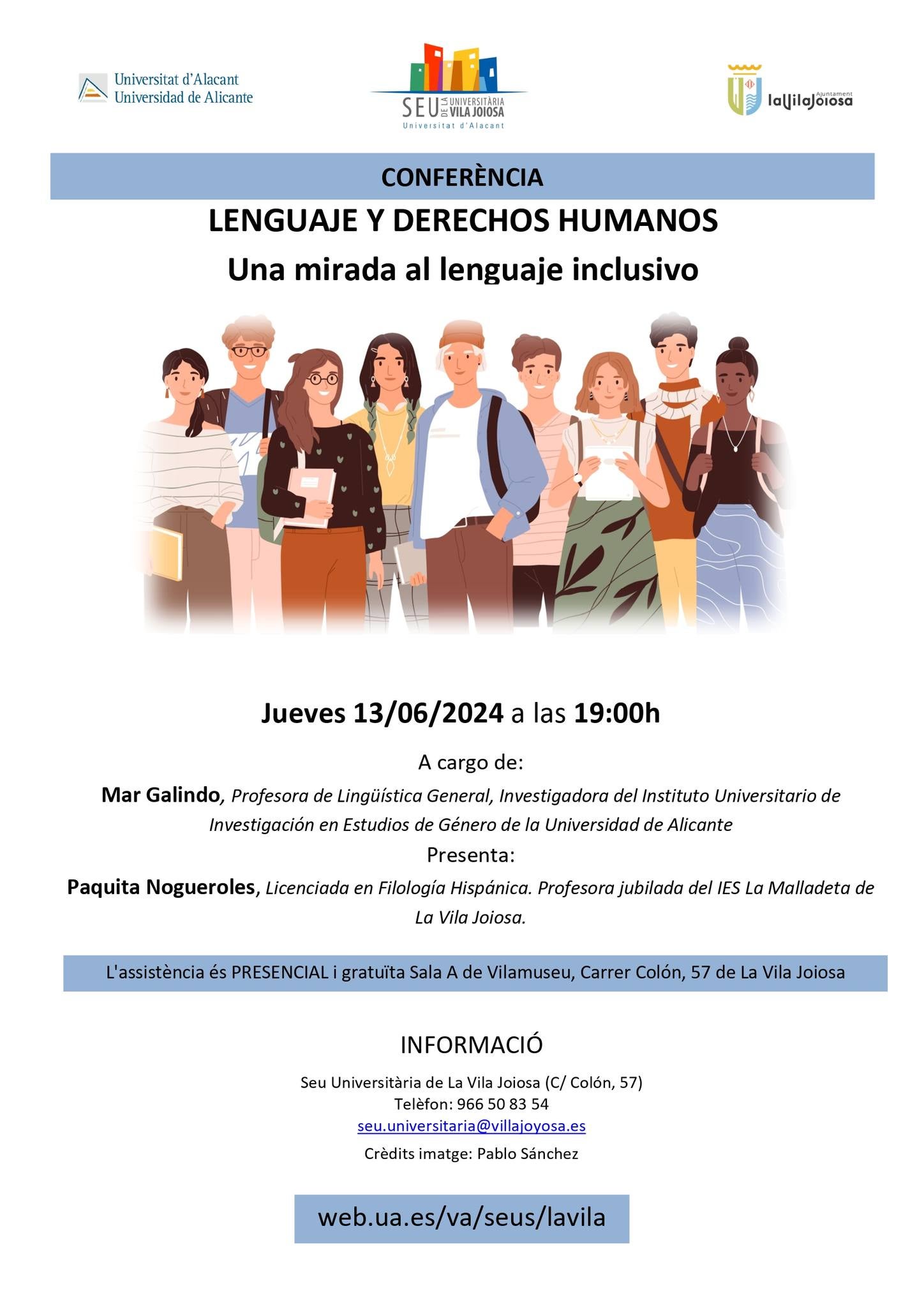 La SEU de la UA en La Vila Joiosa presenta una conferencia sobre lenguaje inclusivo y derechos La SEU de la UA en La Vila Joiosa presenta una conferencia sobre lenguaje inclusivo y derechos