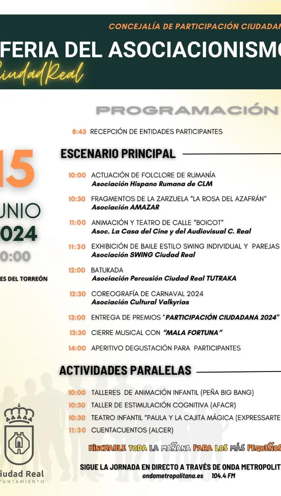 Programación de la Feria del Asociacionismo de Ciudad Real Programación de la Feria del Asociacionismo de Ciudad Real