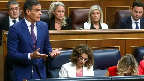 El presidente del Gobierno, Pedro Sánchez, durante su intervención en la sesión de control al Ejecutivo este miércoles en el Congreso El presidente del Gobierno, Pedro Sánchez, durante su intervención en la sesión de control al Ejecutivo este miércoles en el Congreso