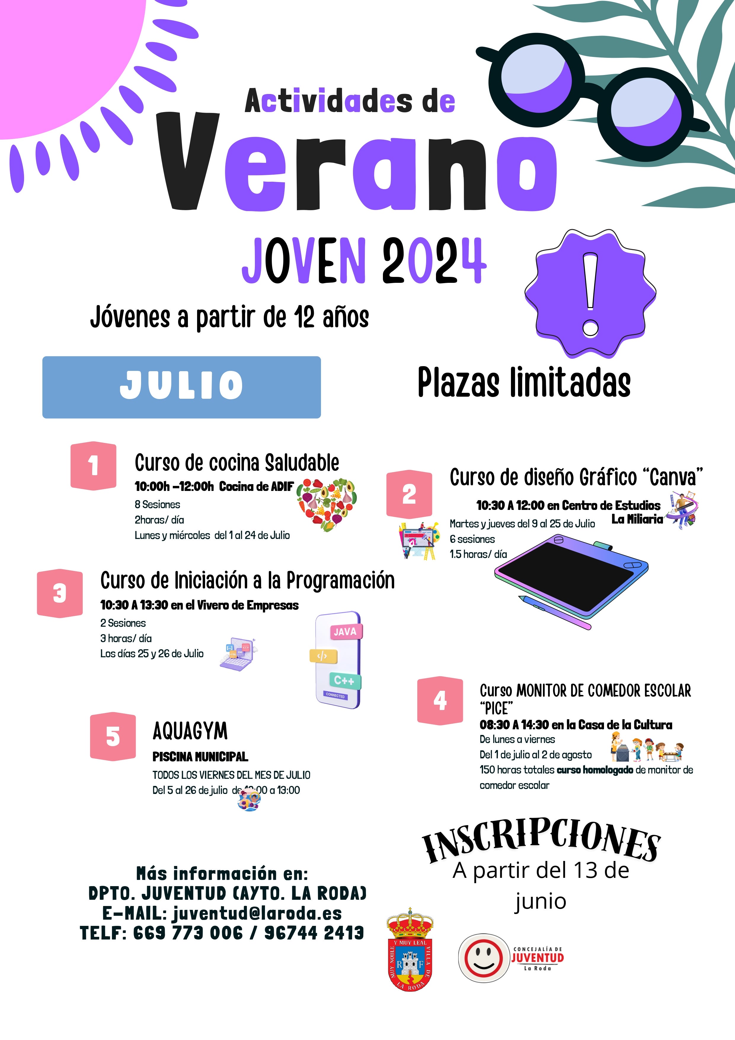 La Roda lanza cursos de verano para mayores de 12 años La Roda lanza cursos de verano para mayores de 12 años