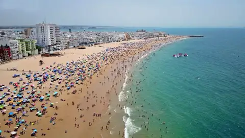 La playa de la Costilla, en una foto aérea La playa de la Costilla, en una foto aérea