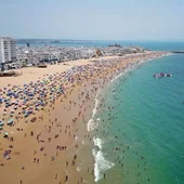 La playa de la Costilla, en una foto aérea La playa de la Costilla, en una foto aérea