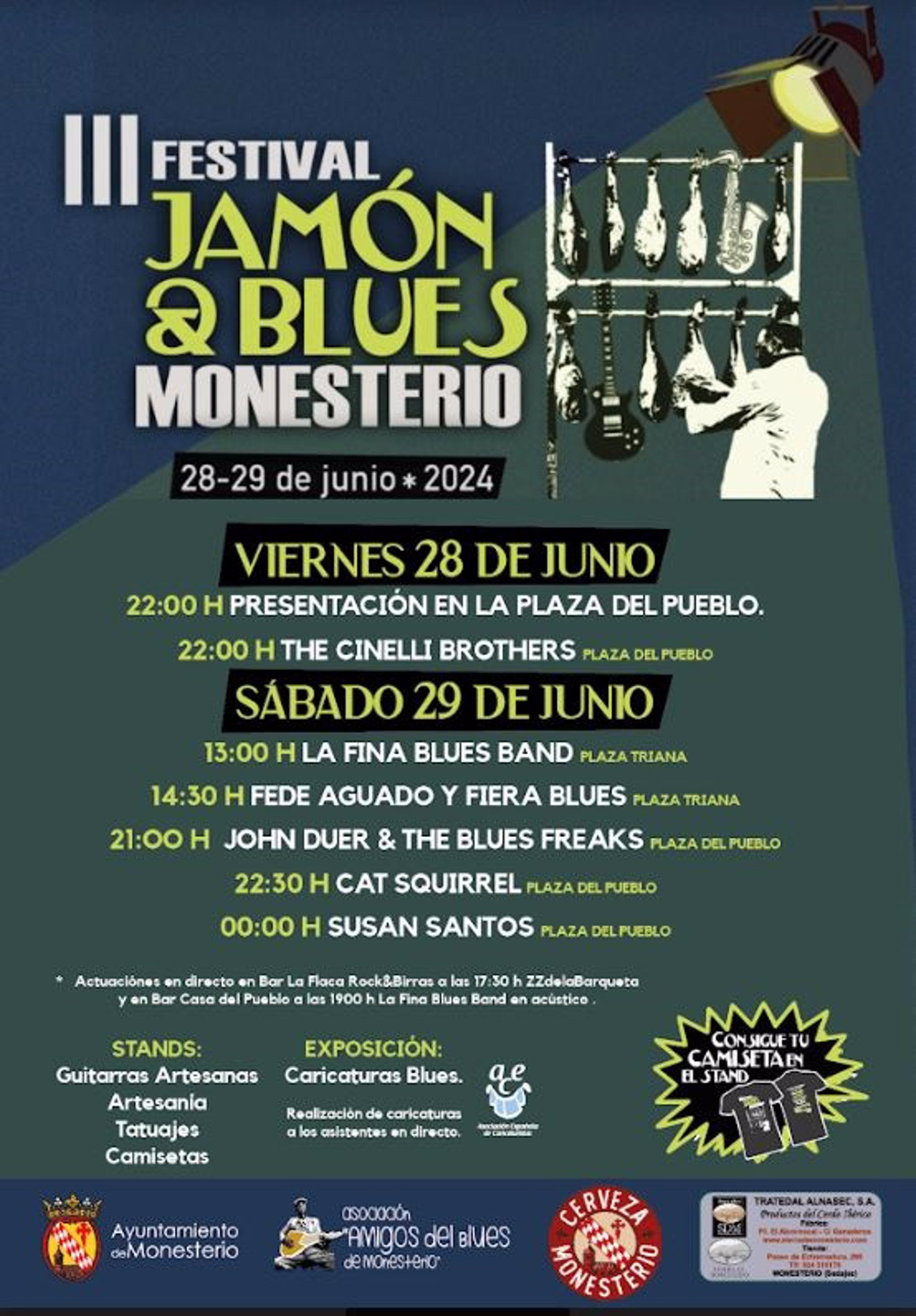 El III Festival Jamón&Blues reunirá el 28 y 29 de junio en Monesterio a bandas internacionales, nacionales y extremeñas El III Festival Jamón&Blues reunirá el 28 y 29 de junio en Monesterio a bandas internacionales, nacionales y extremeñas